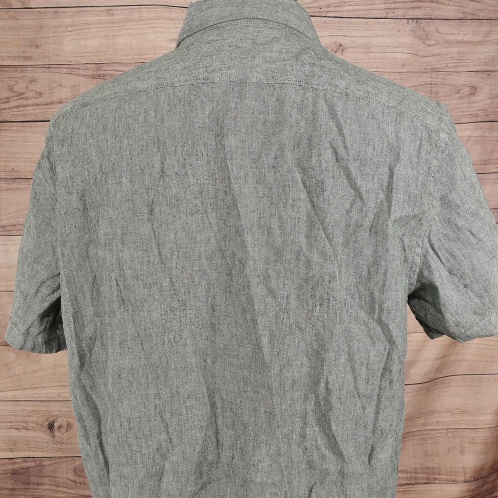 Stafford Shirt Mens XL Green Short Sleeve Button-Up Rayon Linen Blend Casual - Picture 5 of 8